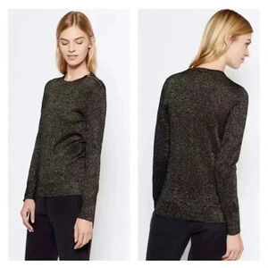 Equipment Silk/Cashmere/Lurex Zip-detail Crewneck Sweater